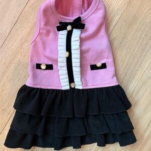 Elegant Pink and Black Dog Dress